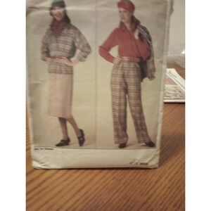 Vogue 0995 JACKET SKIRT PANTSUIT BLOUSE‎ 8-10-12  UNCUT 1985 sewing pattern